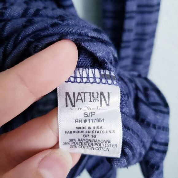 Nation LTD‎ Blue Striped Long Sleeve Top - Picture 4 of 5